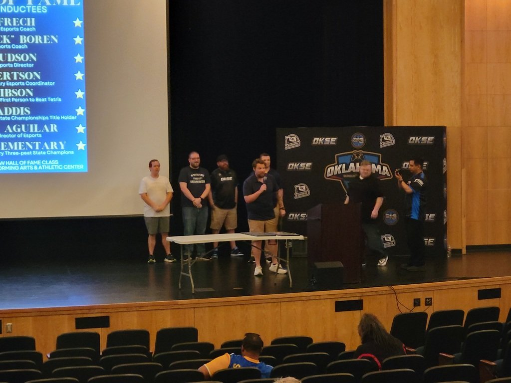 SHS's own Coach Ryan Boren was inducted into the Oklahoma eSports Coach's Hall of Fame!! #Wolfpack