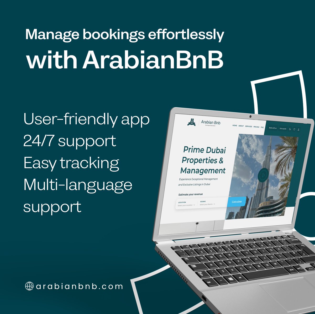 arabianbnb's tweet photo. Simplify your booking process with ArabianBnB 🏠

Manage bookings with ease and confidence with our user-friendly app and enjoy 24/7 support, easy tracking, and multiple language options 📱

#ArabianBnB #Bookingmanagement #Airbnb #Booking.com #Agoda #TripAdvisor #Expedia.com https://t.co/2Uf5Tw7UDC