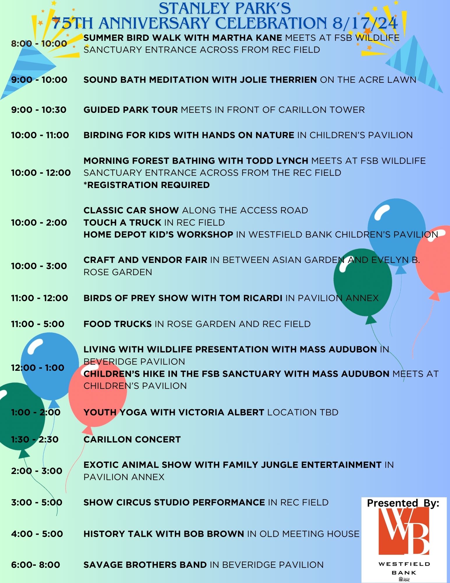 7th Birthday Program Sample Arts Alive 2022 Summit Artspace