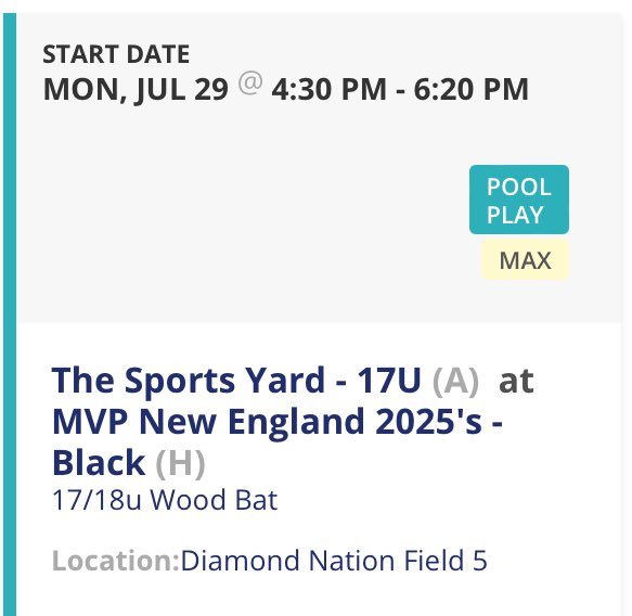 Max Williams (@m_will25) on Twitter photo I will be throwing out of the pen on 7/29 at Diamond Nation for MVP New England 2025 Black. The game is scheduled for a 4:30 start on field 5. <a href="/MattBurns_9/">Matt Burns</a> <a href="/MVPNEBaseball/">MVP New England</a> <a href="/WestyBSB/">Westminster Baseball</a> I will be throwing out of the pen on 7/29 at Diamond Nation for MVP New England 2025 Black. The game is scheduled for a 4:30 start on field 5. <a href="/MattBurns_9/">Matt Burns</a> <a href="/MVPNEBaseball/">MVP New England</a> <a href="/WestyBSB/">Westminster Baseball</a>