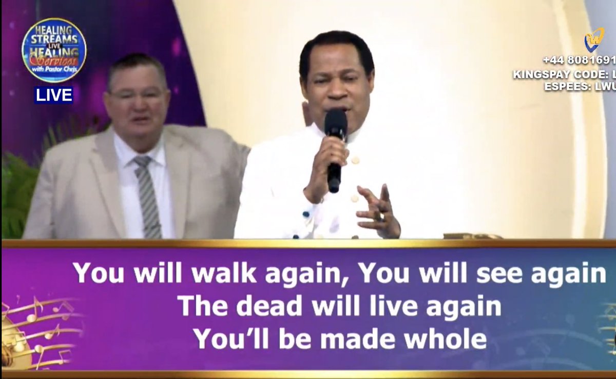 Thecapitalevang's tweet photo. “You will walk again!”~Loveworld singers
#healingstreams
#prchris https://t.co/uSapzzxNCZ