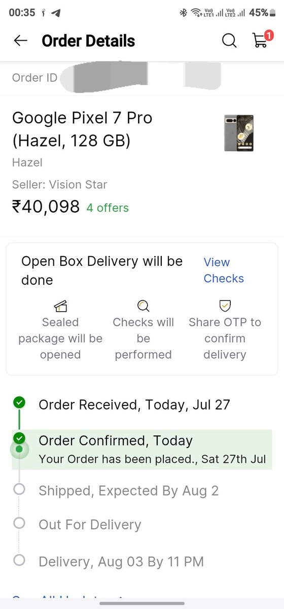 Finally Done ....
Thanks for the great great deal <a href="/dealztrendz/">DealzTrendz</a>

Ps:-  Hopefully Flipkart doesn't cancels this order 😂