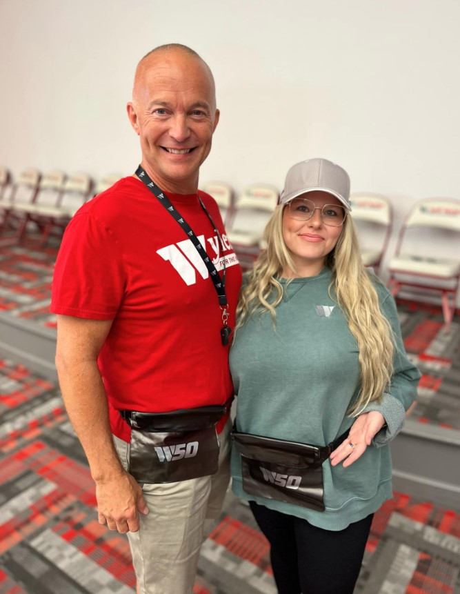 jeffwyler's tweet image. Check out the all-new Wyler Swag we have! Introducing Wyler Fanny Packs! Modeled by our very own @jeffbaioni and Ilisha Adams. Represent the W in style! #wylerswag #fannypacks #wylerway #JeffWylerAutomotiveFamily