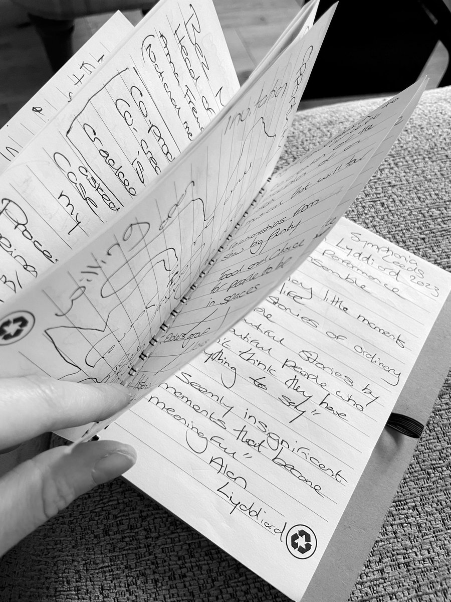 Today <a href="/BelgradeTheatre/">Belgrade Theatre</a> engaging in #CoCreation &amp; chats with fellow investigators has been stimulating…

…but more than that it has given me a space to reflect, provoke &amp; challenge myself on my own practice

so many thoughts, notes, prompts &amp; stuff to digest (23 pages in my📒)