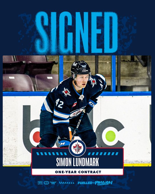The Winnipeg Jets Hockey Club announced today they have agreed to terms with defenceman Simon Lundmark on a one-year, two-way contract extension with an average annual value in the NHL of $775,000.