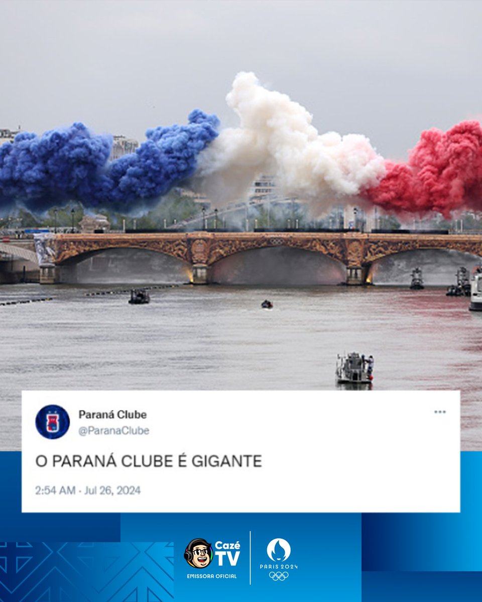 Esqueça tudo, o TRICOLOR tá em #Paris2024, pô! 🇫🇷

#OlimpíadasNaCazéTV