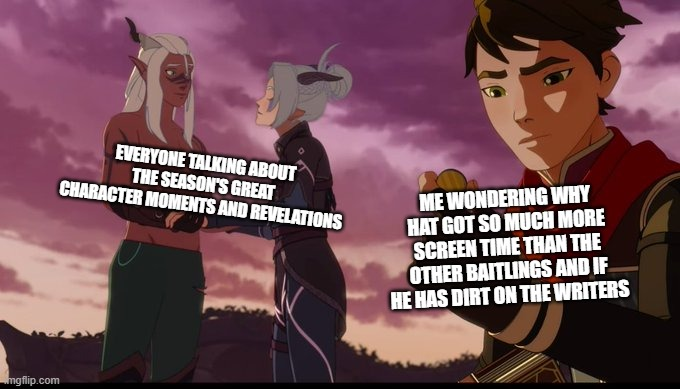 VirrowOfficial's tweet photo. What does Hat know?  #TheDragonPrince https://t.co/rFffmaqRnt