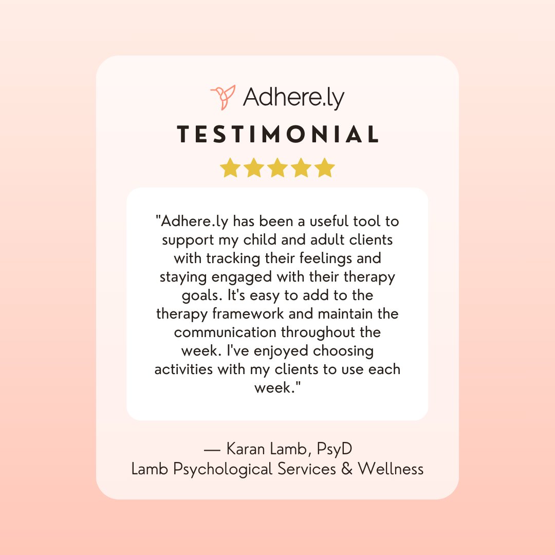 TryAdherely's tweet photo. https://t.co/XdKjOn8Rhg is a therapy tool that helps streamline sessions and support client progress⭐️ Try it for free at https://t.co/GNhOFLBXAz!

#TherapistsOfTwitter #Therapy #MentalHealth #Therapist #Psychology #LCSW #LPC #TherapyPractice #TherapyPracticeTools #CBTTherapy https://t.co/QX0v2ZDvJi