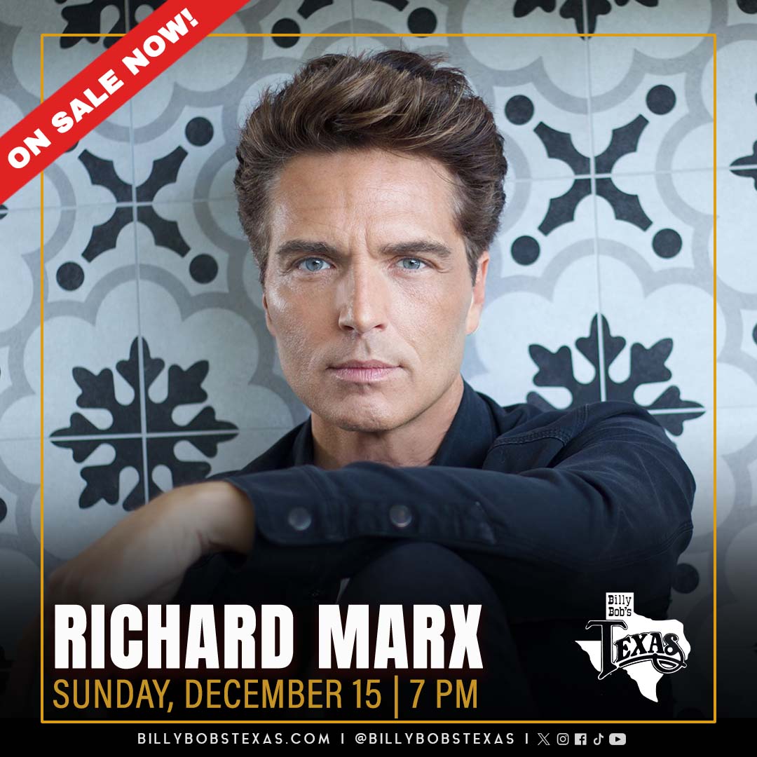 Billy Bob's Texas (@billybobstexas) on Twitter photo 🚨ON SALE🚨
<a href="/richardmarx/">Richard Marx</a> is headed to the World's Largest Honky Tonk on Sunday, December 15.
🎟️: bit.ly/richardmarx24 🚨ON SALE🚨
<a href="/richardmarx/">Richard Marx</a> is headed to the World's Largest Honky Tonk on Sunday, December 15.
🎟️: bit.ly/richardmarx24