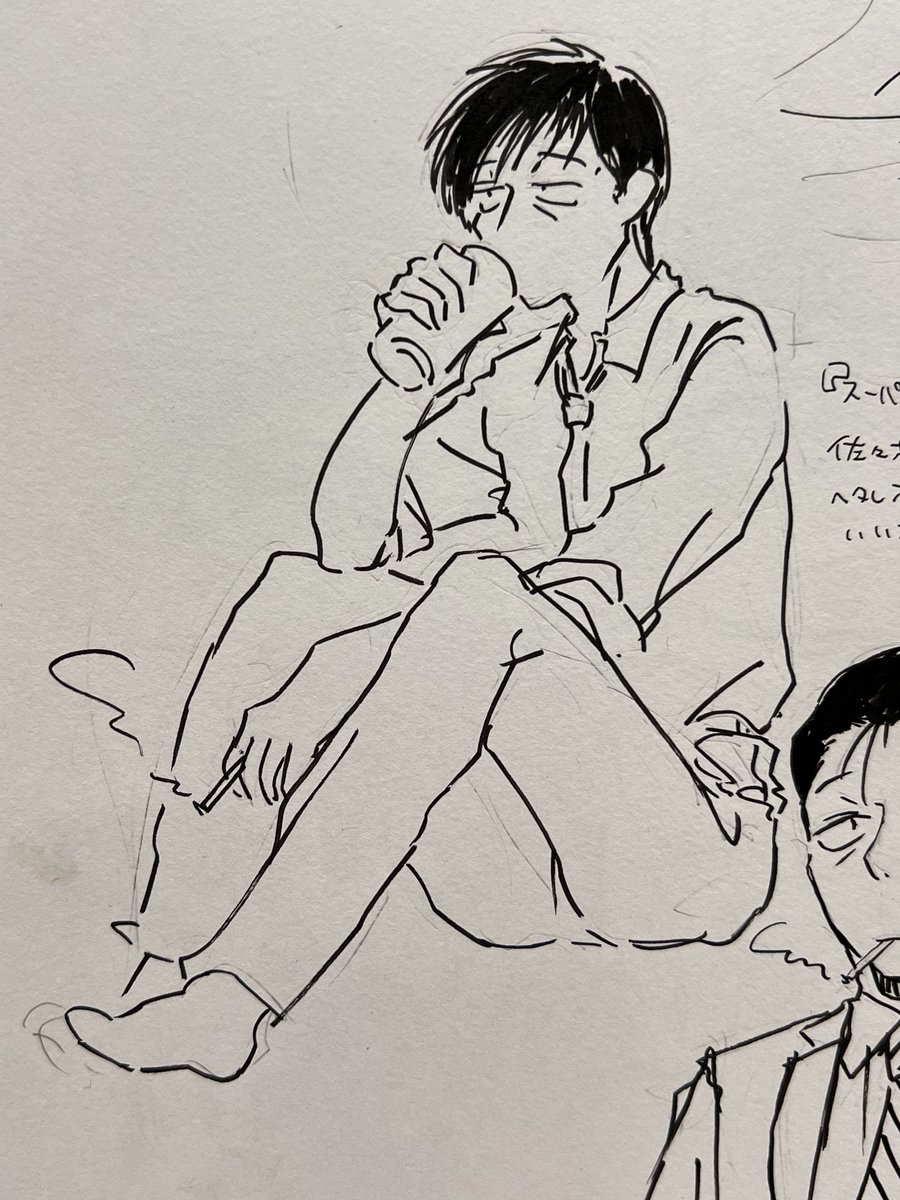 ビール飲みながら落書き スーパーの裏でヤニ吸うふたり 佐々木さん #スーパーの裏でヤニ吸うふたり 