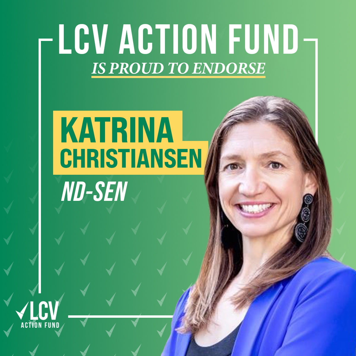LCVoters's tweet photo. #LCVAF is ecstatic to endorse @KatrinaforND for election in #NDSen.
Christiansen understands the dangers of extreme heat, drought, and flooding for North Dakotans. We know she will continue to fight for a clean, safe and healthy environmental future in Congress. https://t.co/Z3m3DXTrKW