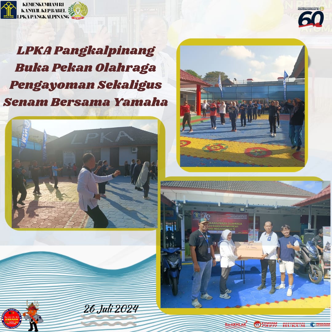 lpkapkpinang's tweet photo. LPKA Pangkalpinang Buka Pekan Olahraga Pengayoman Sekaligus Senam Bersama Yamaha
https://t.co/gaVRyX2GbH

@Kemenkumham_RI
@kumham_babel
@LPKAPkpinang
Harun Sulianto
#KumhamBabel
#HarunSulianto
#LPKAPkpinang https://t.co/OlMyUnUbNy