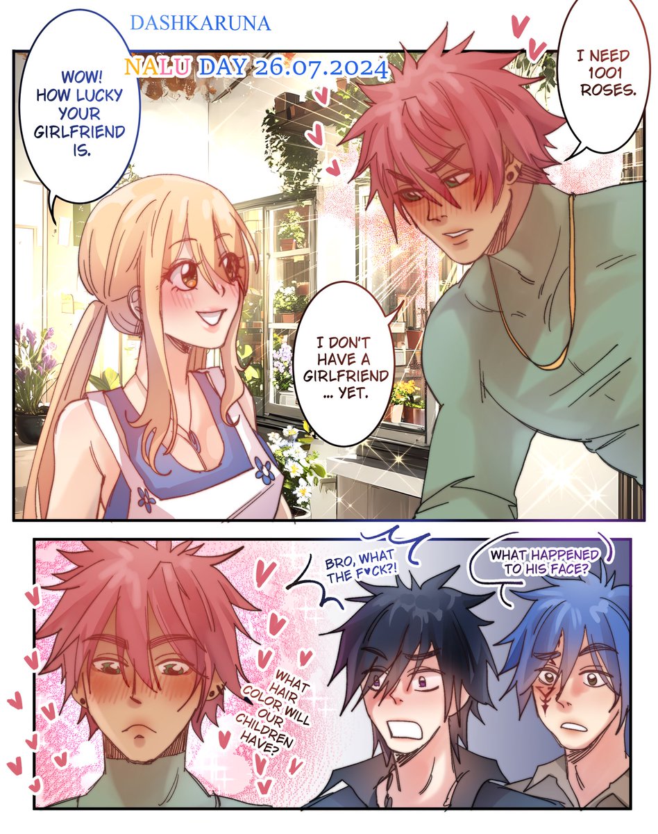 dashkaruna_'s tweet photo. NaLu Day 2024🌿🌷❤️‍🔥
AU Florist and Prince 🌸🫅 pt.1
🌱
(1/2) #naluday #nalu #ナツルーの日 https://t.co/SySDeOJXei