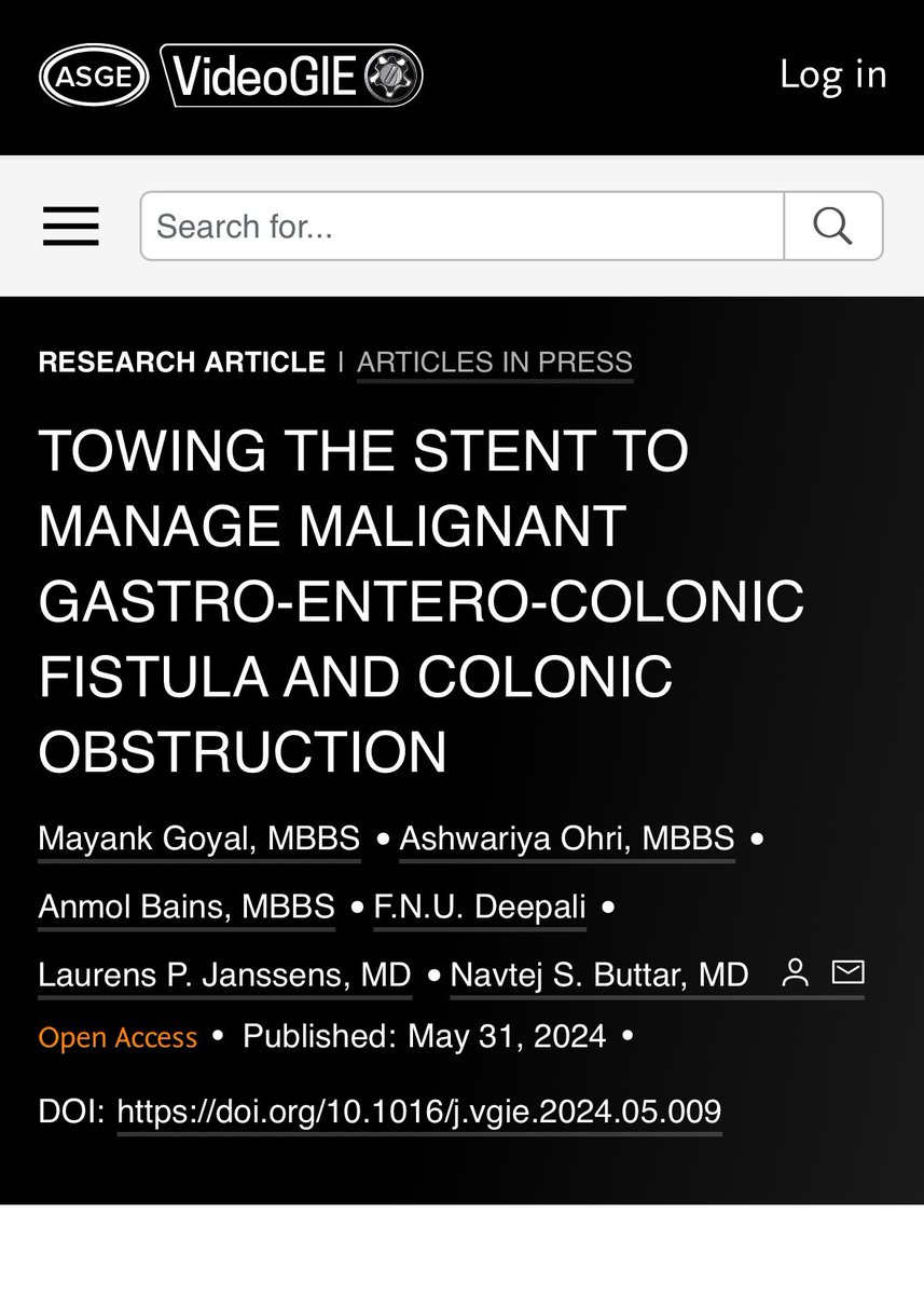 Mayank (@mayank_0209) on Twitter photo Sharing our accepted manuscript!
DOI- doi.org/10.1016/j.vgie…
<a href="/MayoClinic/">Mayo Clinic</a> <a href="/MayoClinicGIHep/">Mayo Clinic Gastroenterology & Hepatology</a> <a href="/NavButtarMD/">Nav Buttar MD</a> <a href="/videogie/">VideoGIE Journal</a> <a href="/LJanssensMD/">Laurens Janssens</a>
#MedTwitter #MedX Sharing our accepted manuscript!
DOI- doi.org/10.1016/j.vgie…
<a href="/MayoClinic/">Mayo Clinic</a> <a href="/MayoClinicGIHep/">Mayo Clinic Gastroenterology & Hepatology</a> <a href="/NavButtarMD/">Nav Buttar MD</a> <a href="/videogie/">VideoGIE Journal</a> <a href="/LJanssensMD/">Laurens Janssens</a>
#MedTwitter #MedX