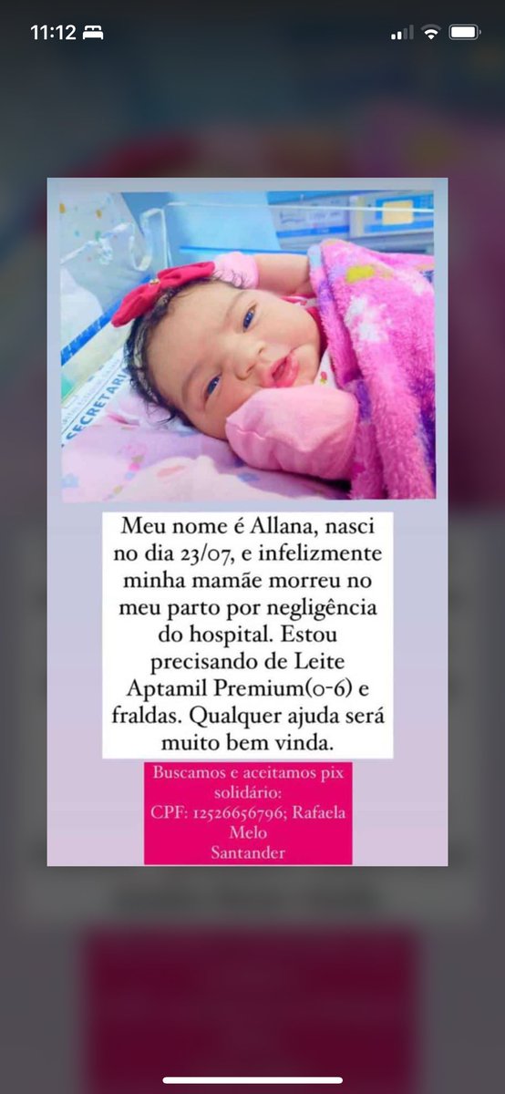 Galera esse pix foi feito especialmente para a Allana, é da família quem quiser ajudar com qualquer valor, será bem-vindo, Somos de São João de
Meriti ❤️
