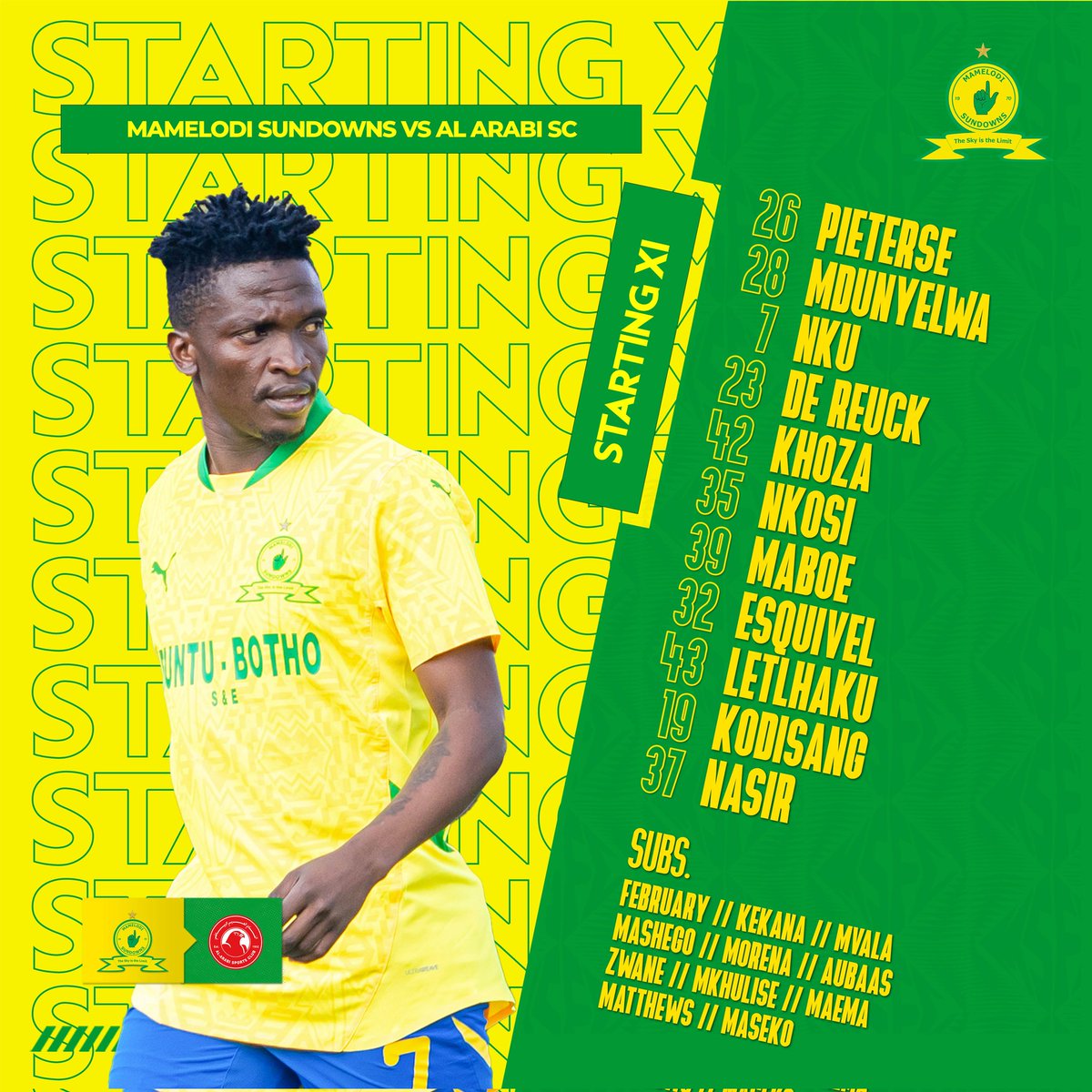 yamiaa's tweet image. صن داونز لاعب مباراة اليوم الصباح مع العربي القطري.
#الهلال