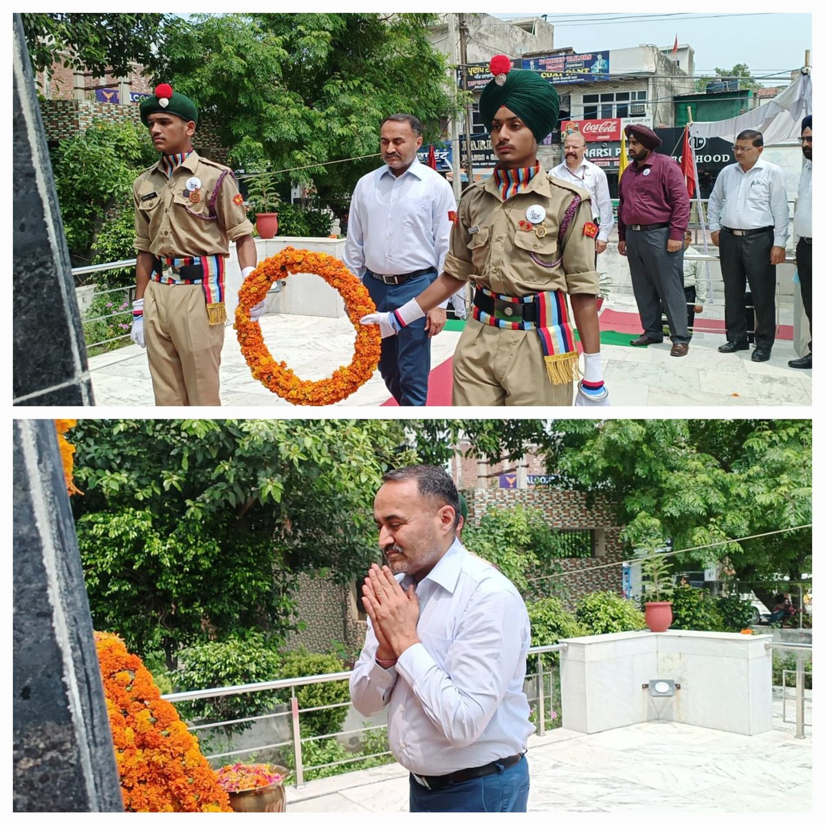 CBCJalandhar's tweet photo. Earlier, #wreath lying ceremony ws held at the #WarMemorial. Chief Guest #SDM #PreetInderSingh #WingCo #GurpreetSingh #FPO #RajeshBali & ExServicemen paid #tributes to the #KargilWarHeroes (2/2)
#KargilVijayRajatJayanti #KargilWarMemorial #KargilVijayDiwas2024
@DefenceMinIndia https://t.co/mXkYgieULi