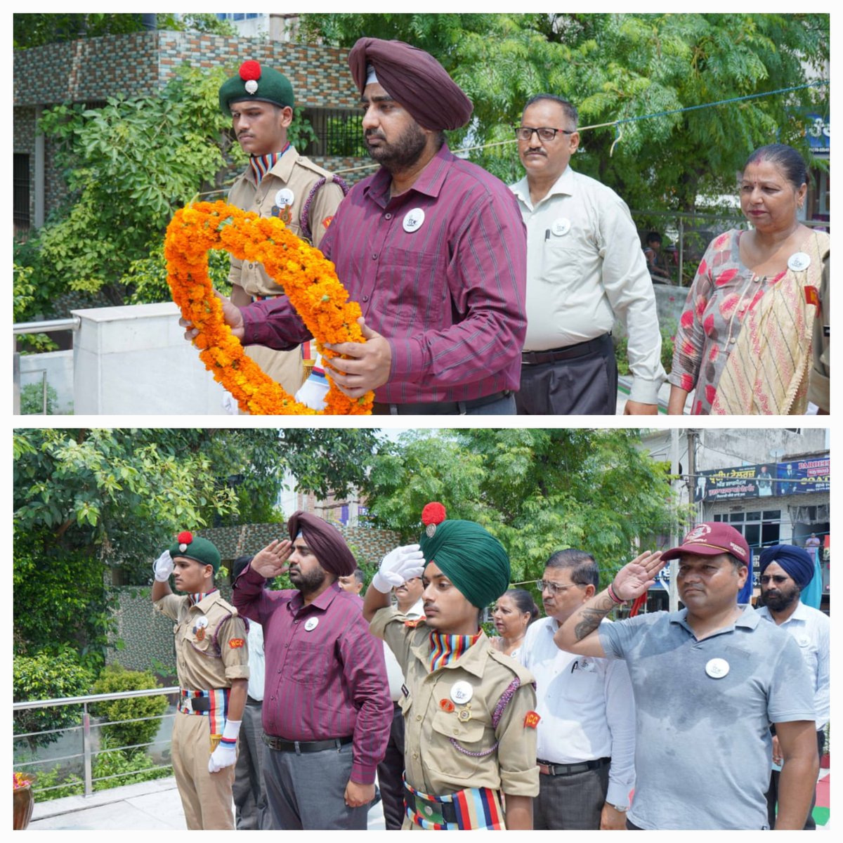 CBCJalandhar's tweet photo. Earlier, #wreath lying ceremony ws held at the #WarMemorial. Chief Guest #SDM #PreetInderSingh #WingCo #GurpreetSingh #FPO #RajeshBali & ExServicemen paid #tributes to the #KargilWarHeroes (2/2)
#KargilVijayRajatJayanti #KargilWarMemorial #KargilVijayDiwas2024
@DefenceMinIndia https://t.co/mXkYgieULi