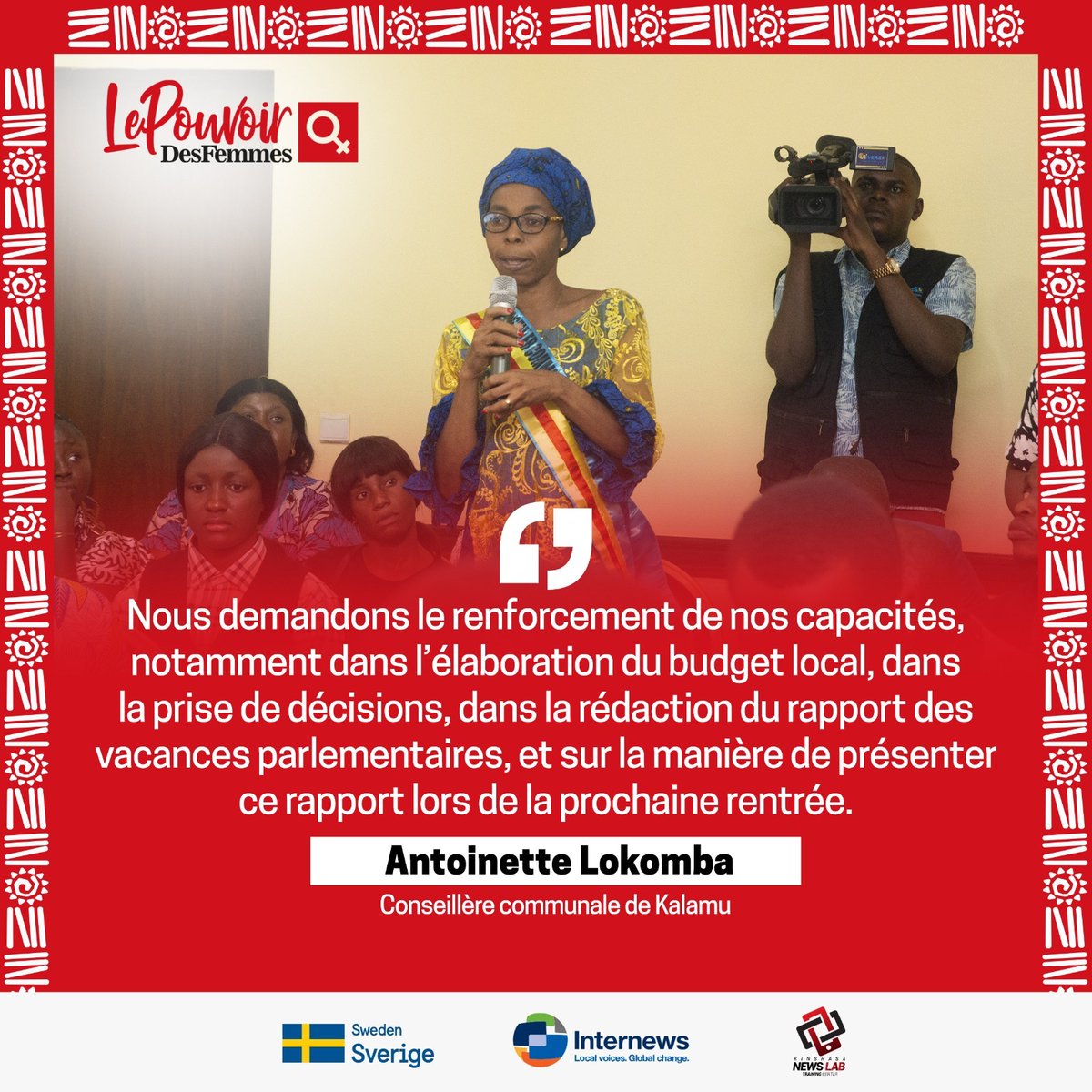 KinshasaNewsLab's tweet photo. Bon! Que pensez-vous des propos de Mme Antoinette Lokomba sur les défis des nouveaux conseillers municipaux ? 💪

#LePouvoirDesFemmes #Attente #Efficacité https://t.co/eYrCqIuAJP