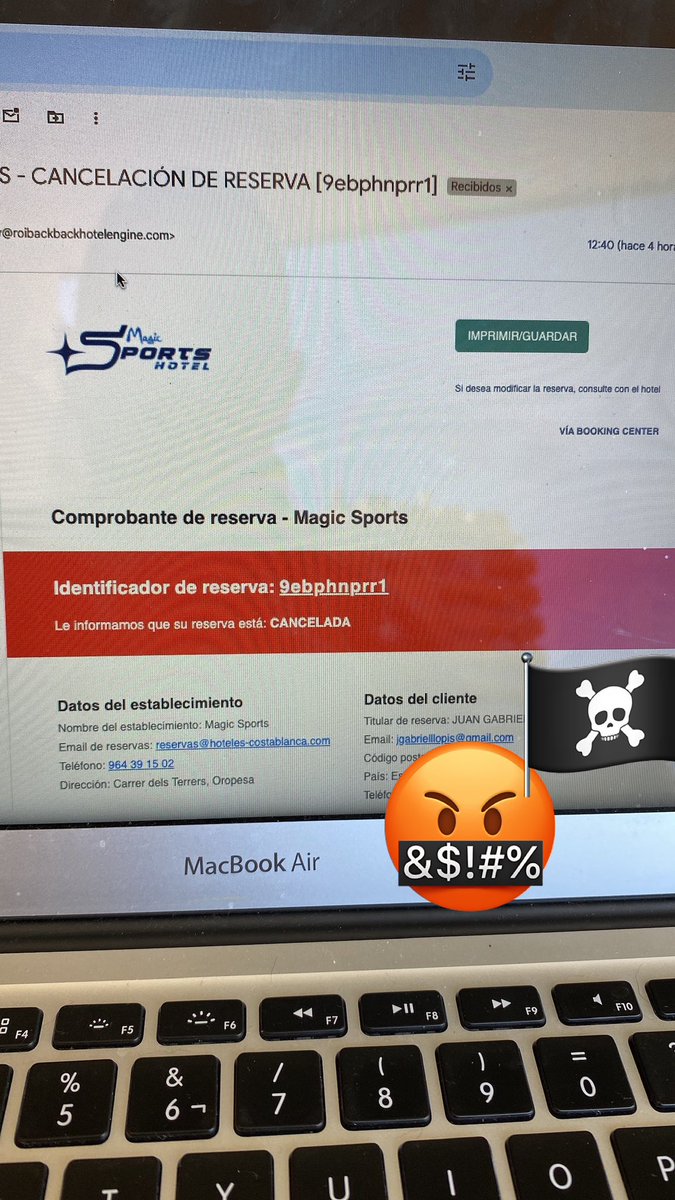 Juan_Gabriel18's tweet photo. Increíble @MagicWorld_ES. El 24 hice la reserva para irme con mi mujer y mis hijos. El 25 se cobró ÍNTEGRO. El 26 me lo cancelan por CORREO sin la devolución. Me la cancelan por ir en GRUPO y somos 4…nadie me da respuesta a lo sucedido y ahora me quieren cobran 50e más. RT https://t.co/nqA9kCKmxR