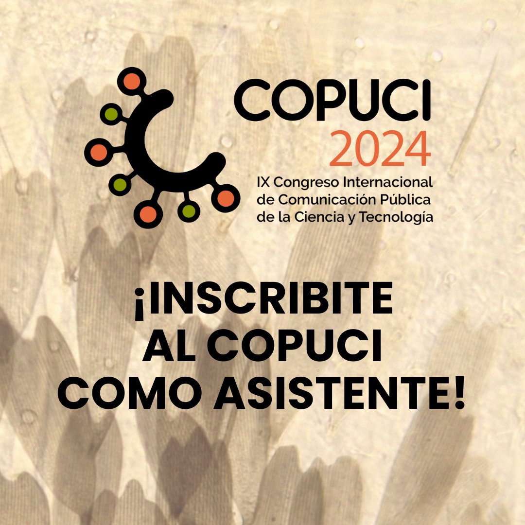🔸Inscribite al COPUCI como asistente  

📣 Formulario de inscripción y más información en: copuci.wordpress.com
🔸¡Qué bueno volver a encontrarnos! ¡Salud!