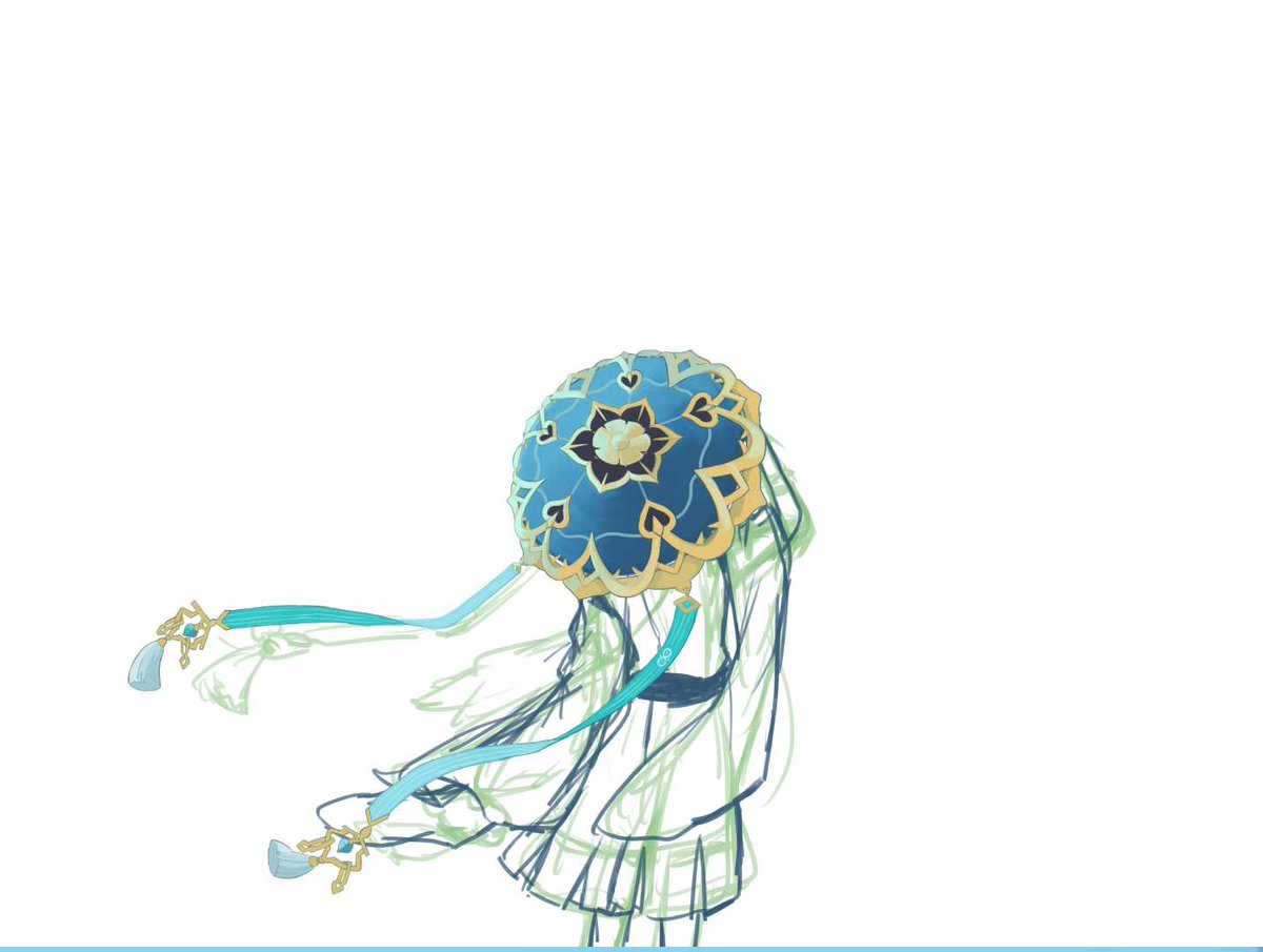 yu4438's tweet photo. メイキング。空から描くのはいつものことなんだけど笠にめちゃくちゃ時間がかかった。 https://t.co/UQj9TIYnyz