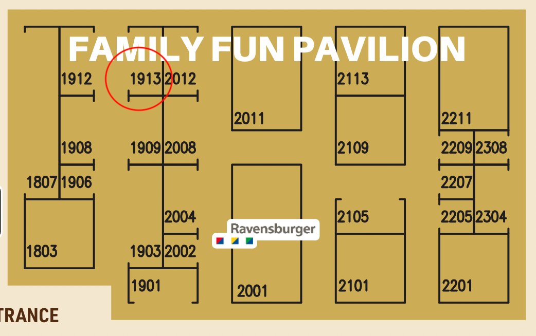 Speaking of Gen Con, here is where we'll be next week!  

Our home base will be booth #1913 Thursday, Friday, Saturday, and Sunday, so come say hi and play a game or two with us!