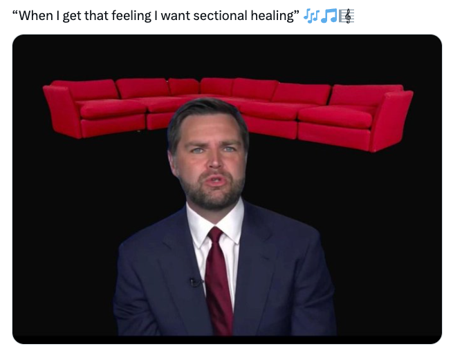 Portland_Inc's tweet photo. The hits keep coming 😂 JD Vance on the lookout for that #SectionalHealing
#SectionalPredator https://t.co/AosjoZCCx5