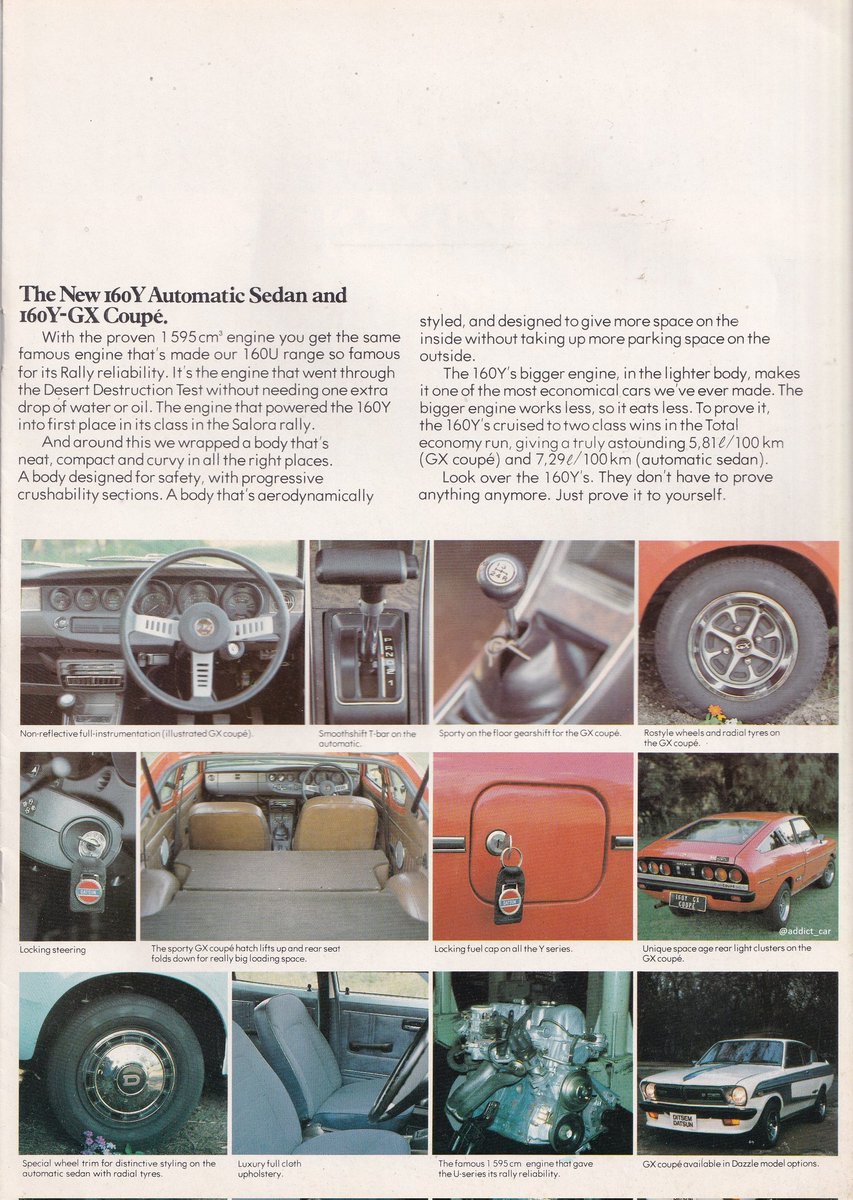 Datsun's B210 Sunny was known in South Africa as the 'Y' Series