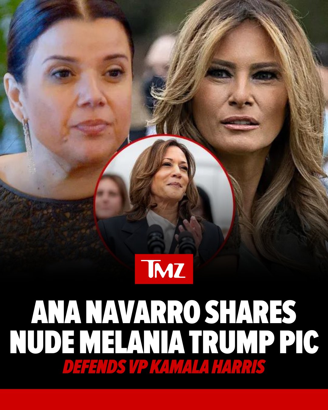TMZ on X: ICYMI: TheViews Ana Navarro defended Vice President  KamalaHarris -- following a slew of attacks on her dating history -- by  sharing a throwback image of a naked MelaniaTrump. See