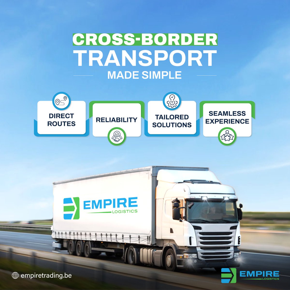 Empire1190's tweet image. Discover seamless and efficient cross-border transport solutions with Empire Trading Logistics! Connecting Europe and the UK, we ensure your shipments are handled with care and precision.

#Logistics #CrossBorderTransport #EmpireTradingLogistics #FreightTransport