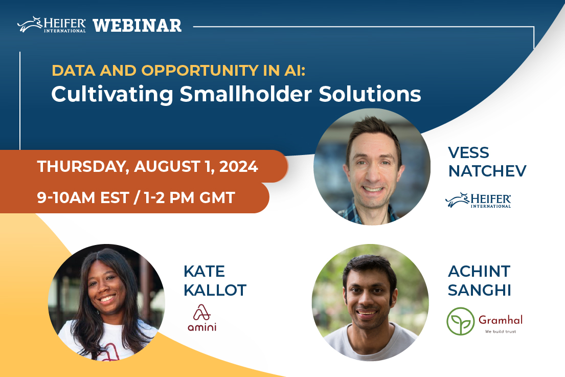 AminiTech's tweet photo. Join us on Thursday, August 1st for the discussion, “Data and Opportunity in AI: Cultivating Smallholder Solutions” 

Register here for lessons learned &amp; key challenges in applying AI to #smallholder contexts: https://t.co/g5IOpy7oF1
@Heifer #smallholderfarmers #digitaldivide https://t.co/Jk7l0tnkpF