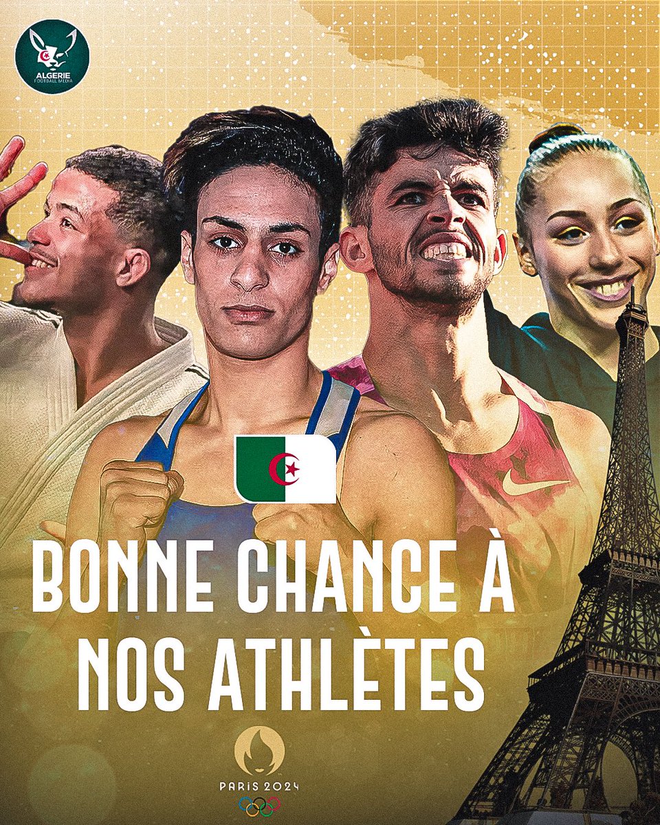 🚨LES JEUX OLYMPIQUES DE PARIS 2024 DÉBUTENT OFFICIELLEMENT CE SOIR ! 🔥

Bonne chance à nos athlètes Algériens qui représentent fièrement notre pays aux Jeux Olympiques ! 🇩🇿

Que leur détermination et leur talent les mènent vers de grands succès. Allez l'Algérie ! 🇩🇿🏅