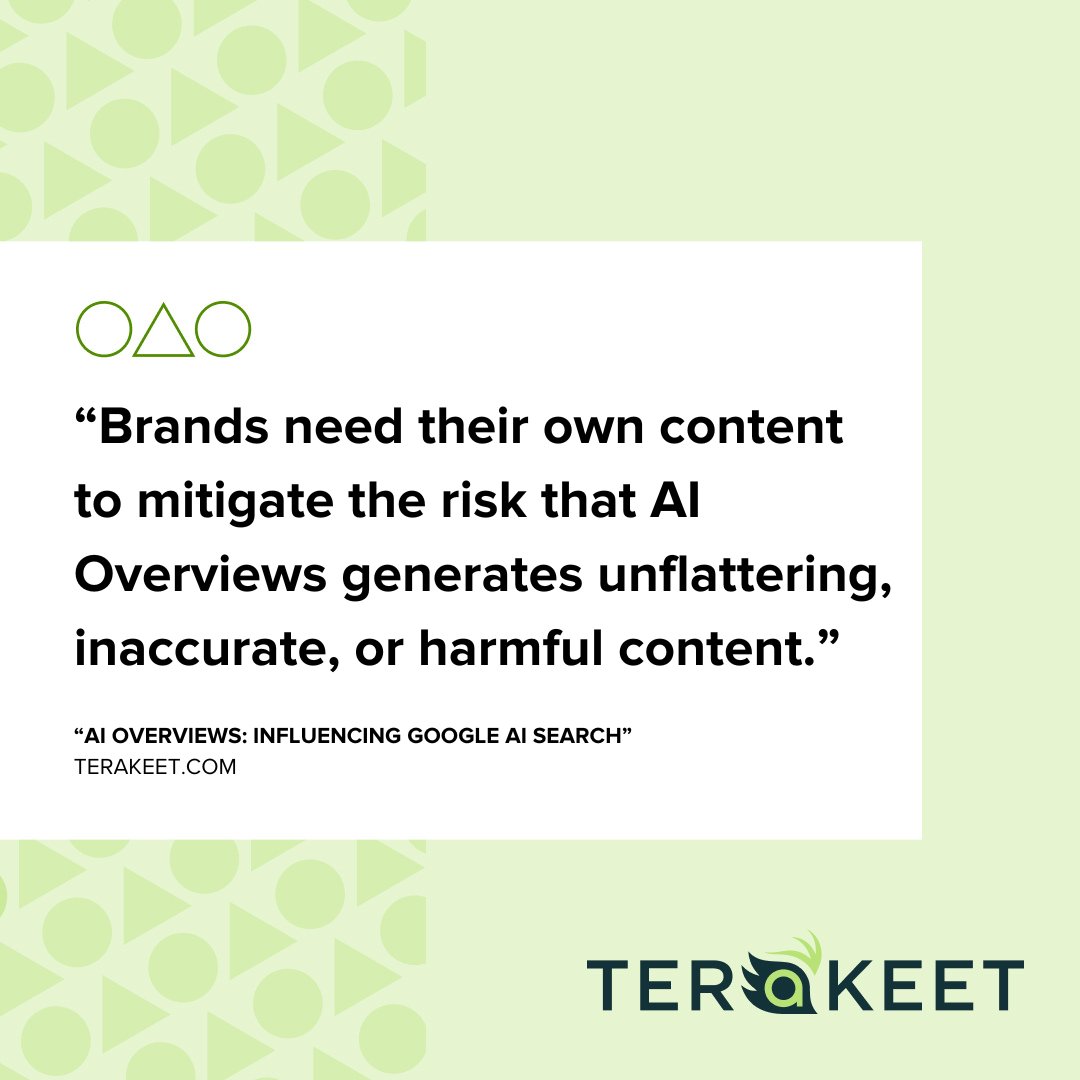 Brands must assert control over their digital presence in AI-driven #search to maintain their connection with audiences. How? 

By providing brand-controlled information that trains and informs the models' outputs.

#BrandMarketing #AIOverviews