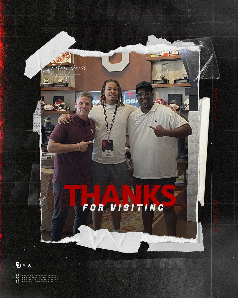 Titan Davis (@titandavis97) on Twitter photo I had a great day <a href="/OU_Football/">Oklahoma Football</a> yesterday can’t wait to be back soon!! <a href="/CoachToddBates/">Todd Bates</a> <a href="/CoachVenables/">Brent Venables</a> <a href="/DeSmetFB/">De Smet Jesuit Football</a> <a href="/CoachPoe1914/">Coach Poe *Trenches Reloaded *</a> I had a great day <a href="/OU_Football/">Oklahoma Football</a> yesterday can’t wait to be back soon!! <a href="/CoachToddBates/">Todd Bates</a> <a href="/CoachVenables/">Brent Venables</a> <a href="/DeSmetFB/">De Smet Jesuit Football</a> <a href="/CoachPoe1914/">Coach Poe *Trenches Reloaded *</a>