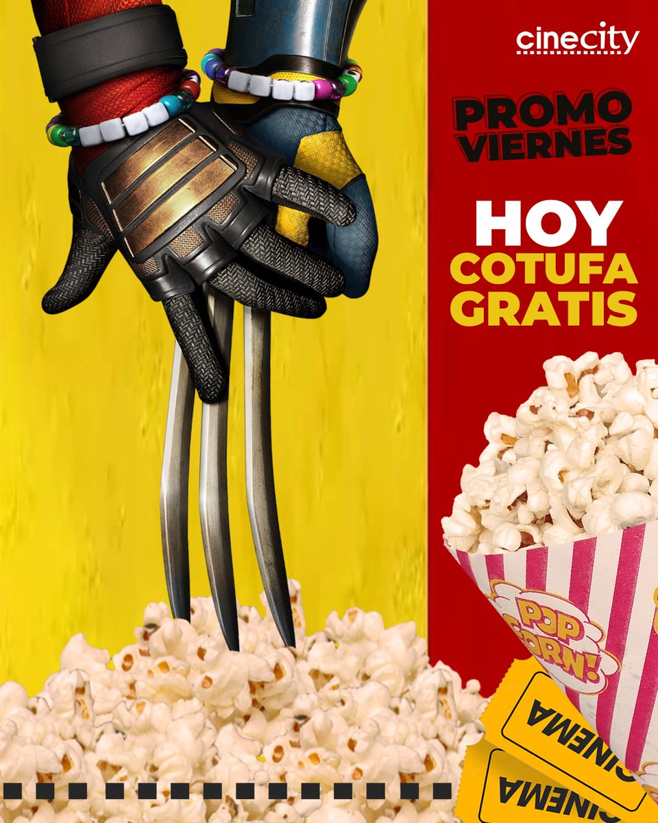 Te esperamos este viernes para que vivas la experiencia al máximo con todos nuestros estrenos en cartelera. 🌟🍿🔥🎬🎟

¡Recuerda que todos los viernes en Cinecity te regalamos un cono de cotufas por la compra de tu entrada! 📣🍿