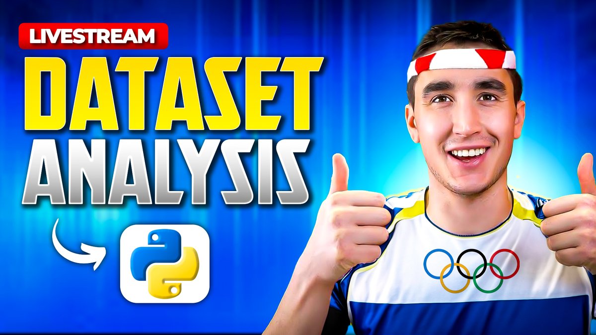 To celebrate the Paris Olympics kicking off, I'll be hosting a live stream tomorrow at 11am ET where we'll analyze an Olympics dataset with Python! 🥇📊

Join me at: youtube.com/live/v4LUEr0Mv…

During the stream, I'll be happy to answer any questions you may have about learning data