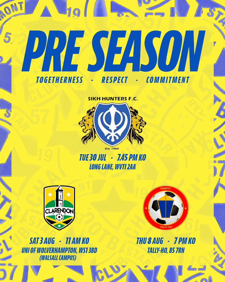 CharlemontStar's tweet photo. 📆 Our pre season fixtures coming up (more TBC)

𝟯𝟬𝘁𝗵 𝗝𝘂𝗹 - @SHFC1964 
𝟯𝗿𝗱 𝗔𝘂𝗴 - Clarendon 
𝟴𝘁𝗵 𝗔𝘂𝗴 - @mids_fc 

𝙏𝙤𝙜𝙚𝙩𝙝𝙚𝙧𝙣𝙚𝙨𝙨 • 𝙍𝙚𝙨𝙥𝙚𝙘𝙩 • 𝘾𝙤𝙢𝙢𝙞𝙩𝙢𝙚𝙣𝙩 https://t.co/FGHRo5SWD8