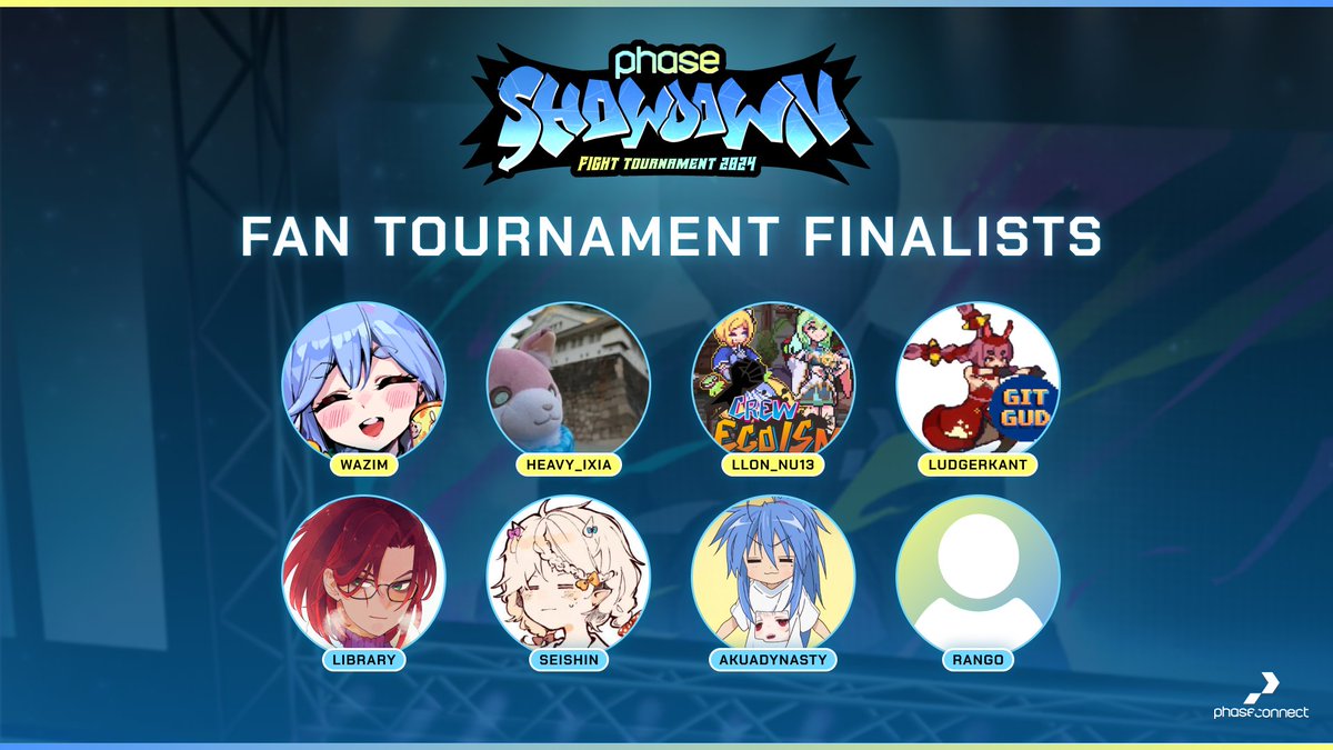 👊[Idol Showdown]
The results are in!!

Winner's Side: 
wazim vs Heavy_ixia 
LLon_Nu13 vs LudgerKant 

Loser's Side: 
Library vs Seishin 
Akuadynasty vs Rango

A big thanks to all participants!
And make sure you don't miss the action tonight at 5 PDT!

🔗youtube.com/watch?v=cioiD5…