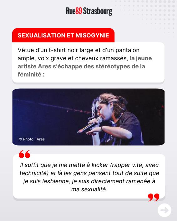 Rue89Strasbourg's tweet photo. À Strasbourg, de plus en plus de femmes se battent pour entrer dans le milieu, très masculin, du rap. Mais dans l’industrie musicale comme sur les scènes ouvertes, le plafond de verre reste difficile à briser.

👉 https://t.co/E6yCbZyExh https://t.co/hA8uQLy0i9