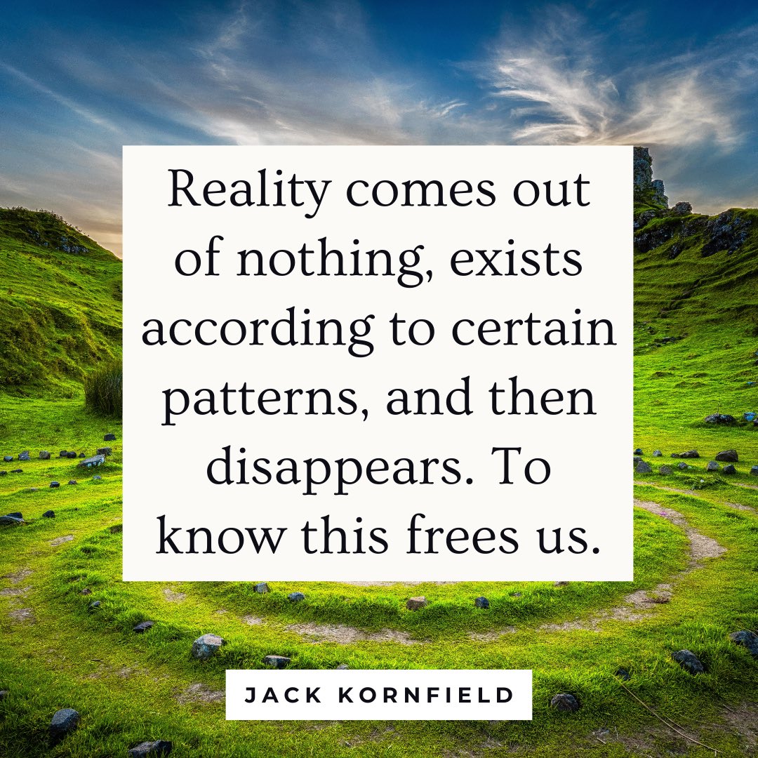 Suzuki Roshi shared, “When we realize the everlasting truth of ‘everything changes’ and find our composure in it, we find ourselves in Nirvana.” ☯️✨

#nirvana #freedom #meditation #change #impermanence #jackkornfield #suzukiroshi #zen #buddhism #yoga #yoga #wisdom #wisdomquotes