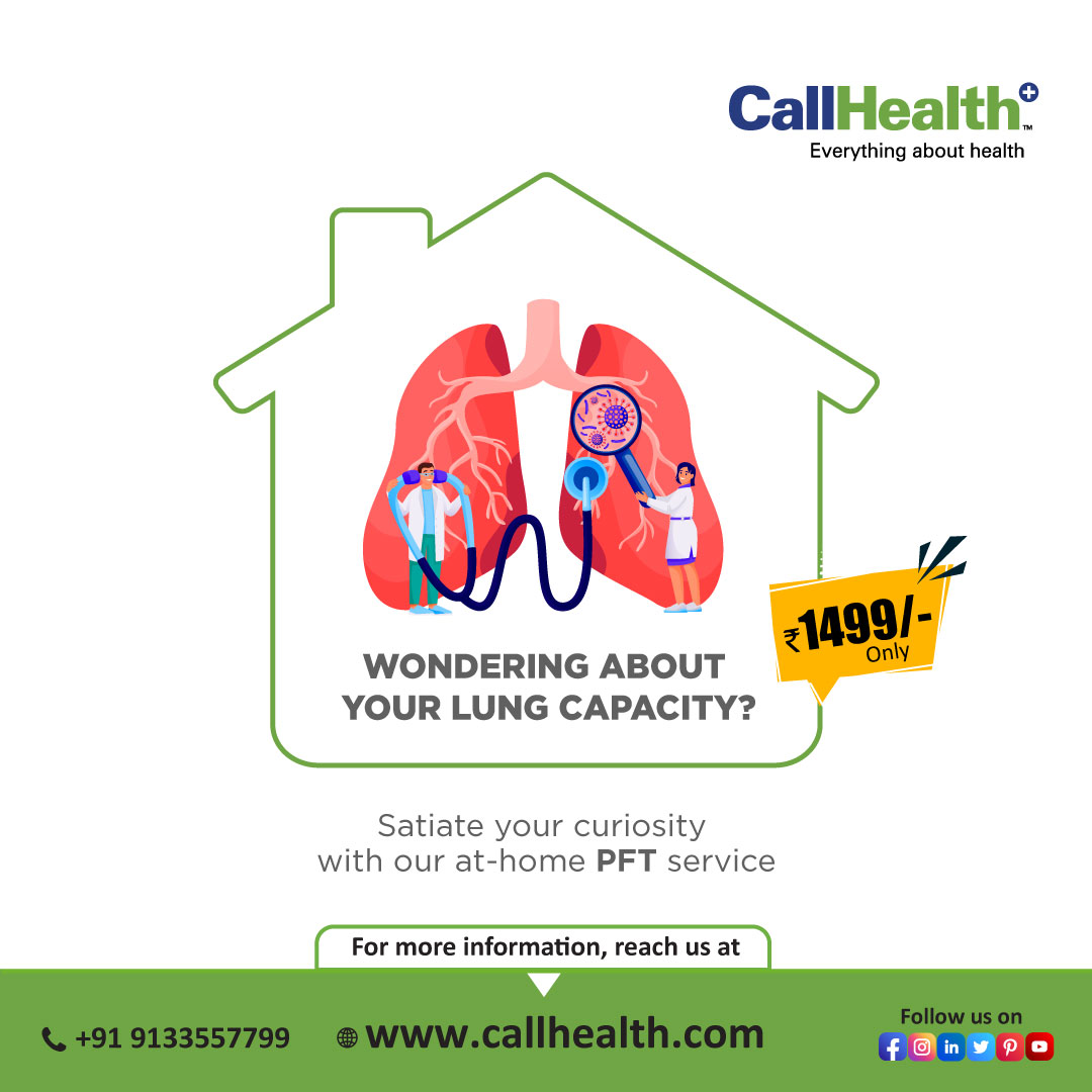 CallHealthIndia's tweet image. Pulmonary Function Tests (PFT) are recommended for individuals who:
- have symptoms of #respiratory conditions, such as shortness of breath, coughing, wheezing, or chest tightness.
To book an at-home #Pulmonaryfunctiontest :
Web: callhealth.com
Call: +91 9133557799