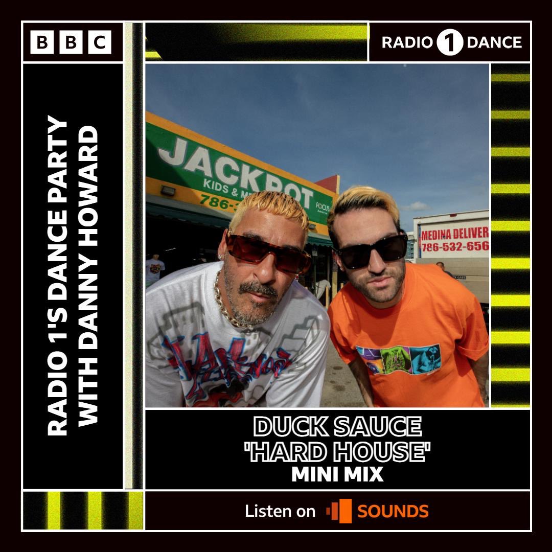 ducksaucenyc (@ducksaucenyc) on Twitter photo New Duck Sauce minimix airing today on <a href="/BBCR1/">BBC Radio 1</a>! 5 minute Hard House mix, 23 songs smashed together. From Junior Vasquez to DJ Duke to Aphrohead. Big up <a href="/dannyhowarddj/">Danny Howard</a>, tune in everyone! Airing soon… bbc.co.uk/programmes/m00… New Duck Sauce minimix airing today on <a href="/BBCR1/">BBC Radio 1</a>! 5 minute Hard House mix, 23 songs smashed together. From Junior Vasquez to DJ Duke to Aphrohead. Big up <a href="/dannyhowarddj/">Danny Howard</a>, tune in everyone! Airing soon… bbc.co.uk/programmes/m00…