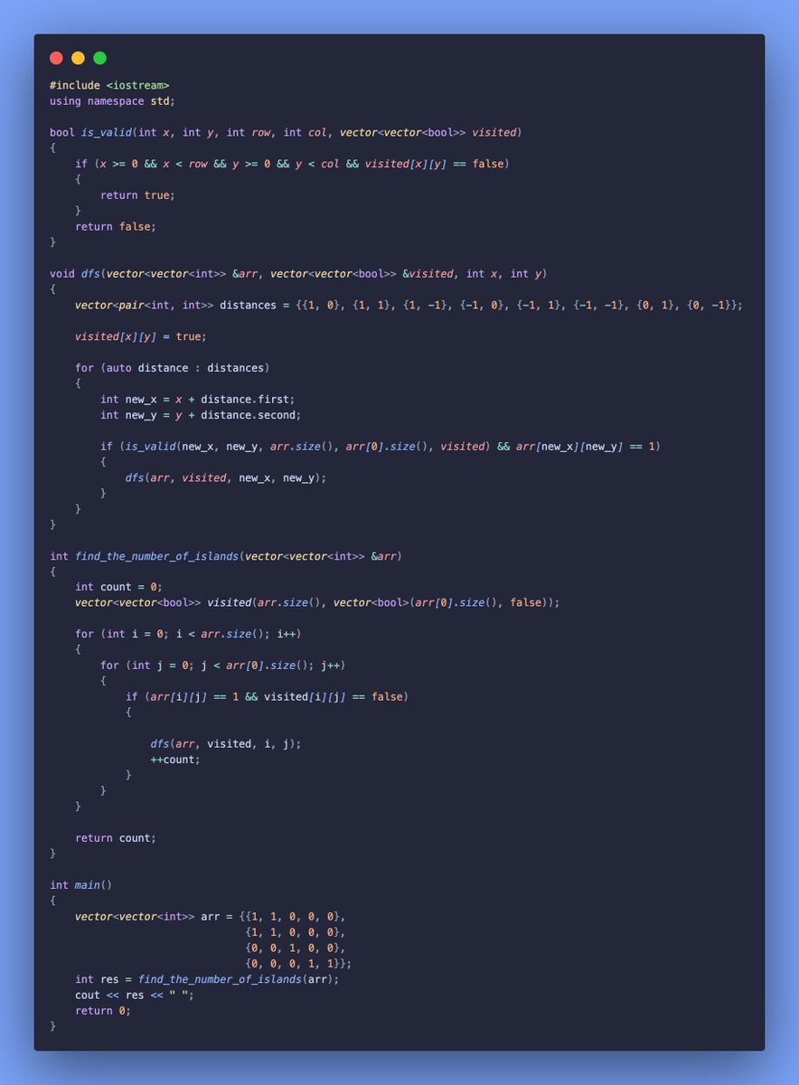 gincode18's tweet image. 🚀 Day 38 of #100DaysOfCode!

♟️ Tackled more graph problems:
🔄 Solved the Steps by Knight problem.
🌍 Identified the Number of Islands.

Progress feels great! 💪 #coding #DSA #developerjourney

Check out my progress here: github.com/gincode18/DSA-…