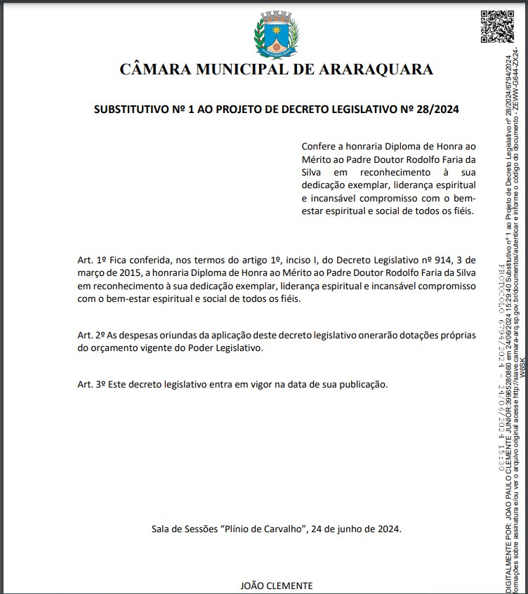 joaoclemente91's tweet photo. Protocolei um Projeto de Decreto Legislativo (PDL) conferindo a honraria Diploma de Honra ao Mérito ao Padre Doutor Rodolfo Faria da Silva. https://t.co/1qVVF3askj