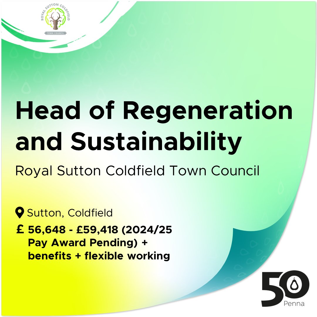 One of the UK’s largest Town Councils, <a href="/RoyalSutColTC/">Royal SutCol TC</a> has big plans. With significant investment for regeneration, it’s an exciting time- especially for their new Head of #Regeneration and #Sustainability.

Can you drive transformation? Find out more >> sourcing.penna.com/clients/royal-…