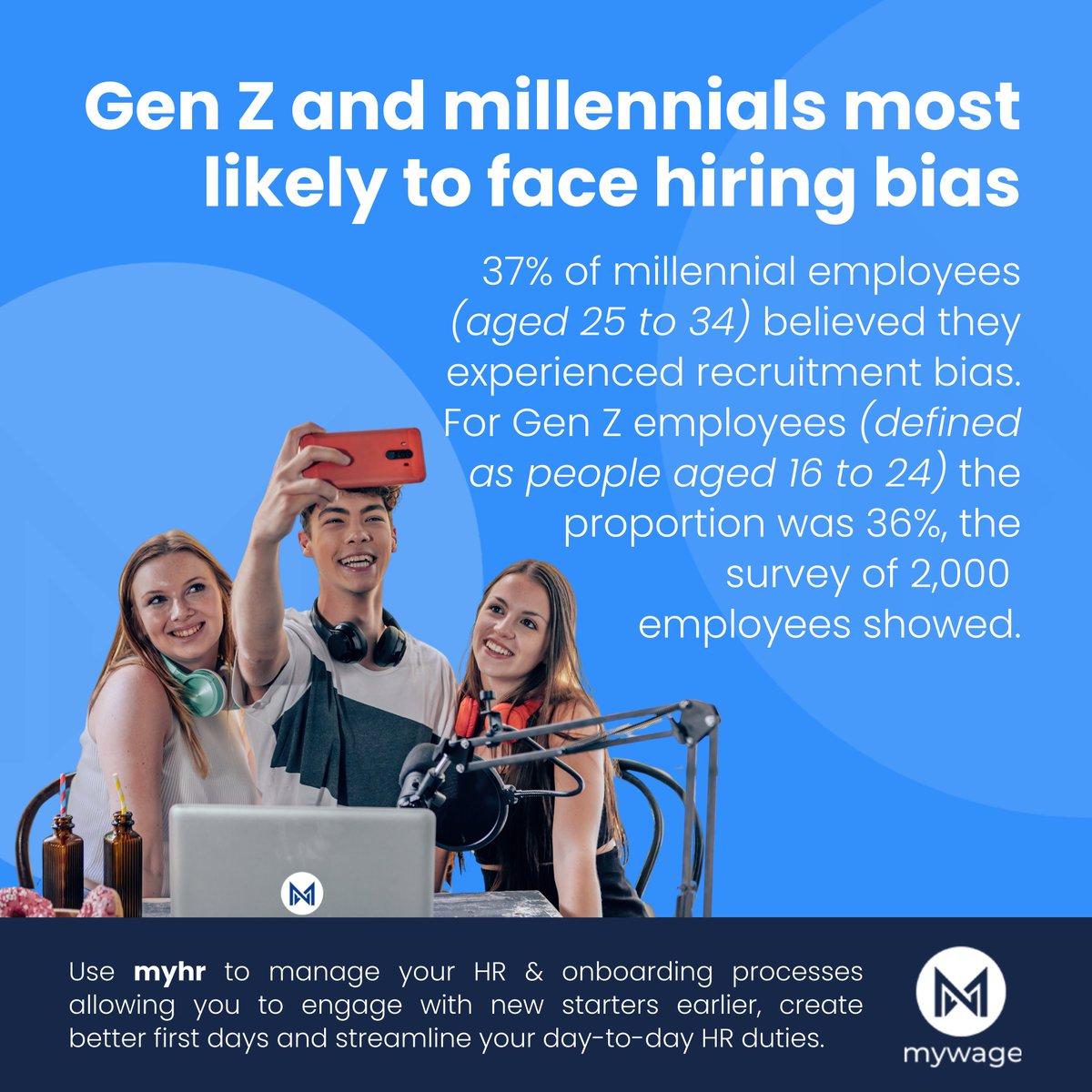 mywageuk's tweet photo. 37% of young workers have experienced bias during the recruitment process, compared to 22% of all respondents.
Go to https://t.co/75WraLgE6G to discover how myhr can manage your #HR & #onboarding processes.
#genz #millenials #youngworkers #recruitment #bias #flexibleworkforce https://t.co/YhcabbHPtl