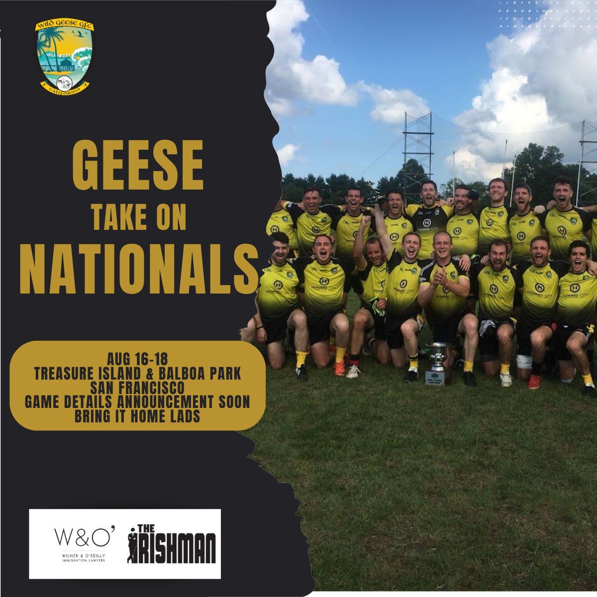 The Geese are going to Nationals!

Support the lads as they drive up the road to participate in the USGAA 2024 Nationals in San Francisco!