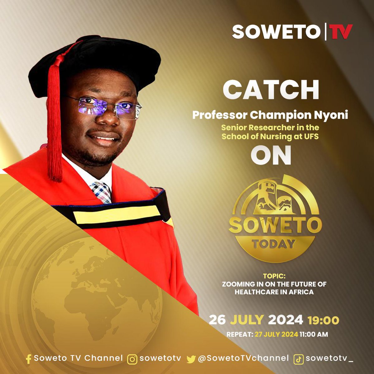 Tune in to #STVSowetoToday, as we look at the 4th African Nursing Conference and the future of healthcare in Africa.

Catch Soweto Today every weekday at 19:00 on Soweto TV.

#SowetoTV