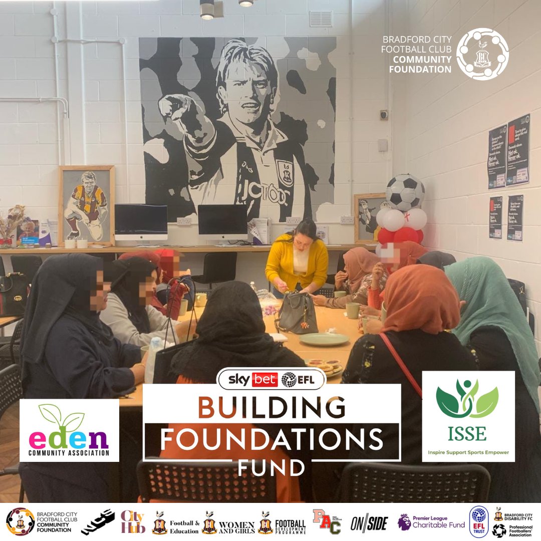 bcafc_cf's tweet photo. ๐ถ | #ManninghamMovers
We're delighted to announce the start of #Manningham Movers, all-new men's and women's groups aimed at getting people moving in #Bradford ๐ช
We have football and exercise sessions hosted at Frame 2 Complex and our #CityHub โฝ๏ธ
Thanks to our partners @enterprise_isse and Eden Community Association ๐ค
This project is made possible by the @SkyBet @EFL #BuildingFoundationsFund ๐ซ
#BCAFC | #CommunityFoundation
